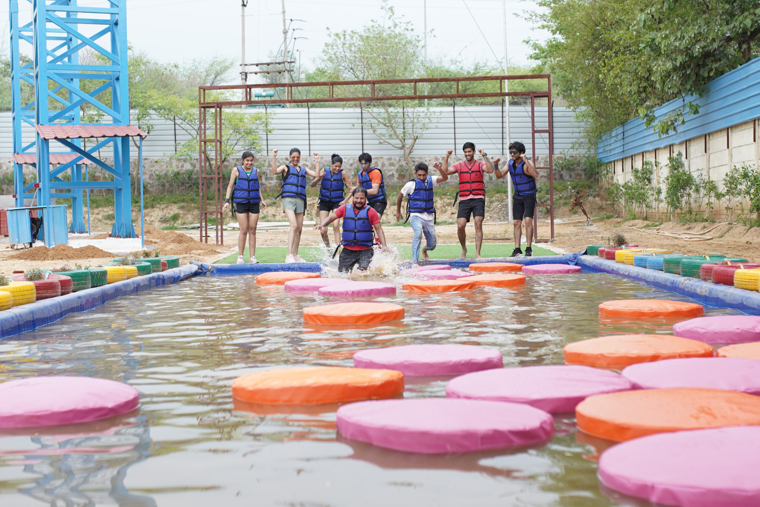 Skipping Stones activity in delhi ncr adventure park
