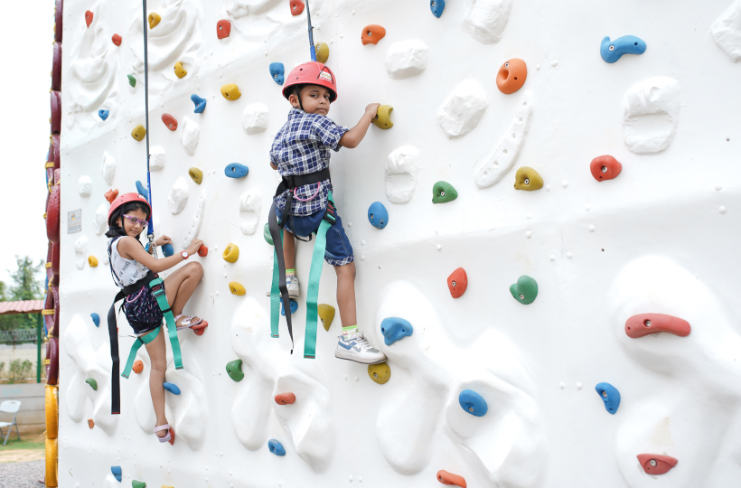 kids rock climbing
