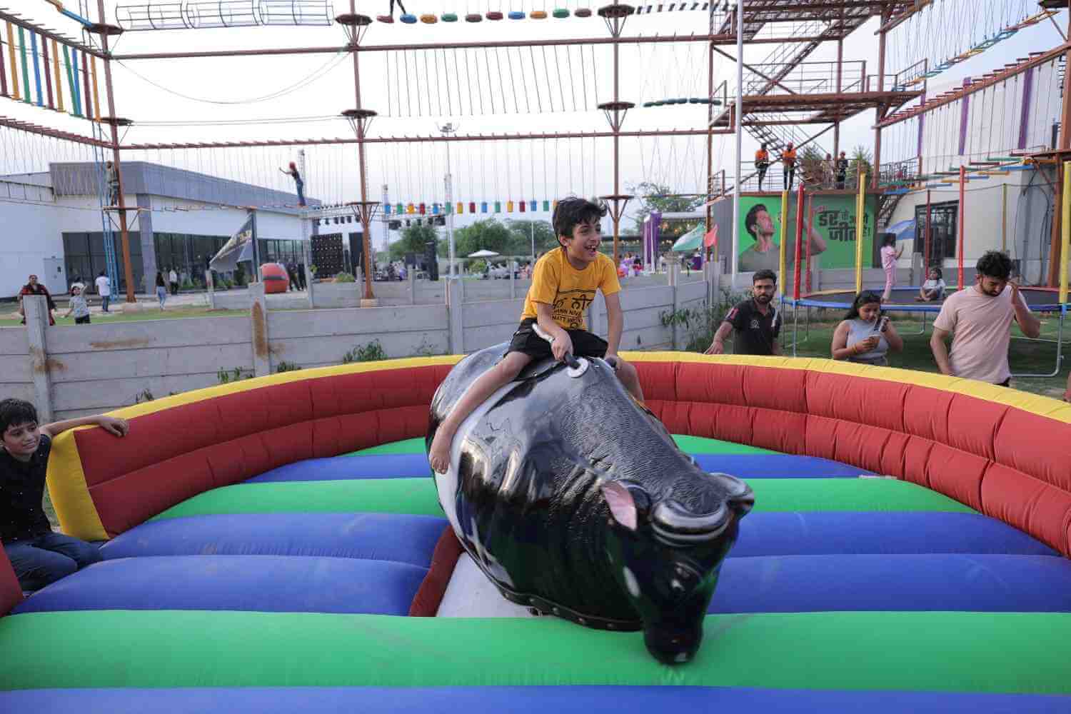 Kids bull ride activity